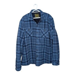 Anchorage Expedition XXL Blue Plaid Fleece Sherpa Button Down Shacket Sweater
